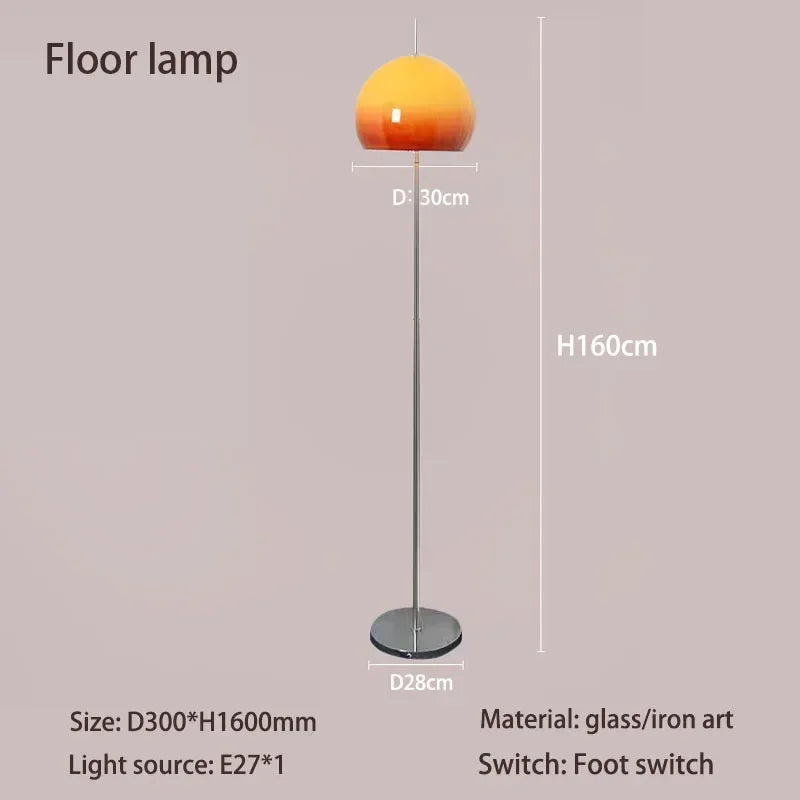 lampe à poser rétro en verre dégradé style bauhaus