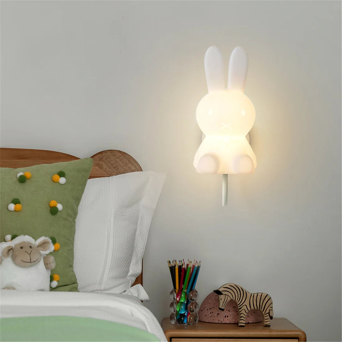 applique led murale pour enfants avec dessin de lapin - vue 4 sur 7