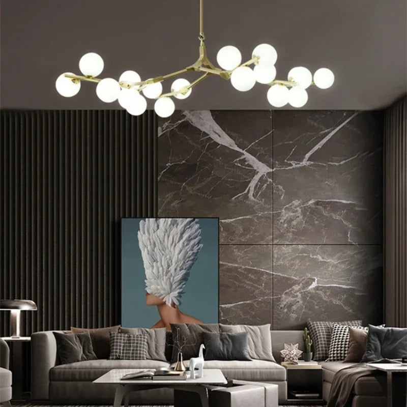 lustre style nordique moléculaire led créatif simple moderne - vue 6 sur 12