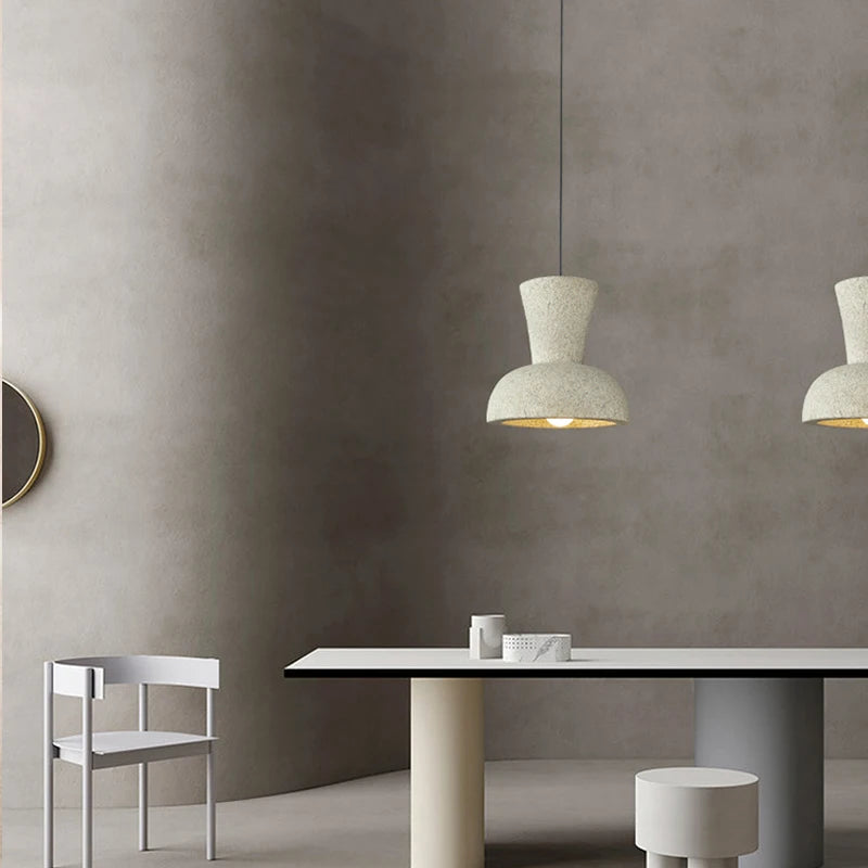 lustre led nordique wabi sabi pour bar et décoration maison - vue 4 sur 10