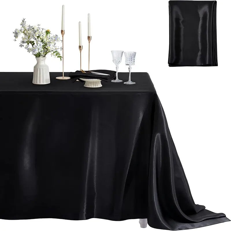 Nappe satin douce decorative pour table fete mariage