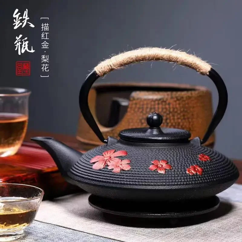 Théière japonaise en fonte avec infuseur filtre maille - vue 3 sur 7