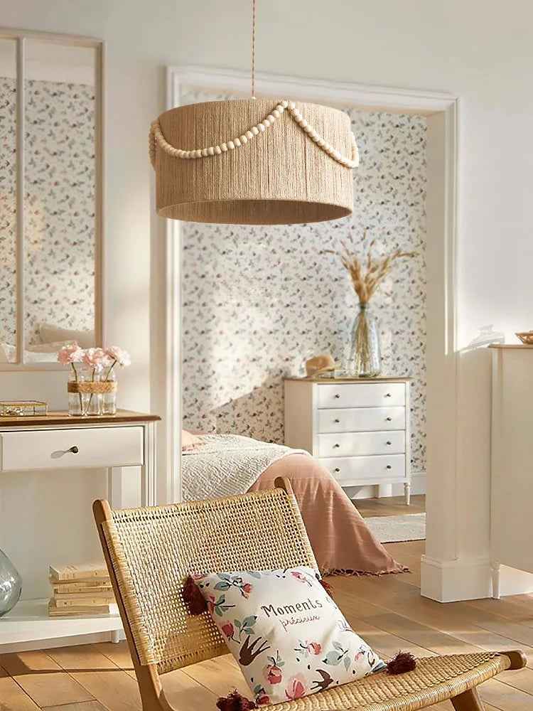 Lustre bohème rétro perlé pour éclairage intérieur créatif - vue 3 sur 5