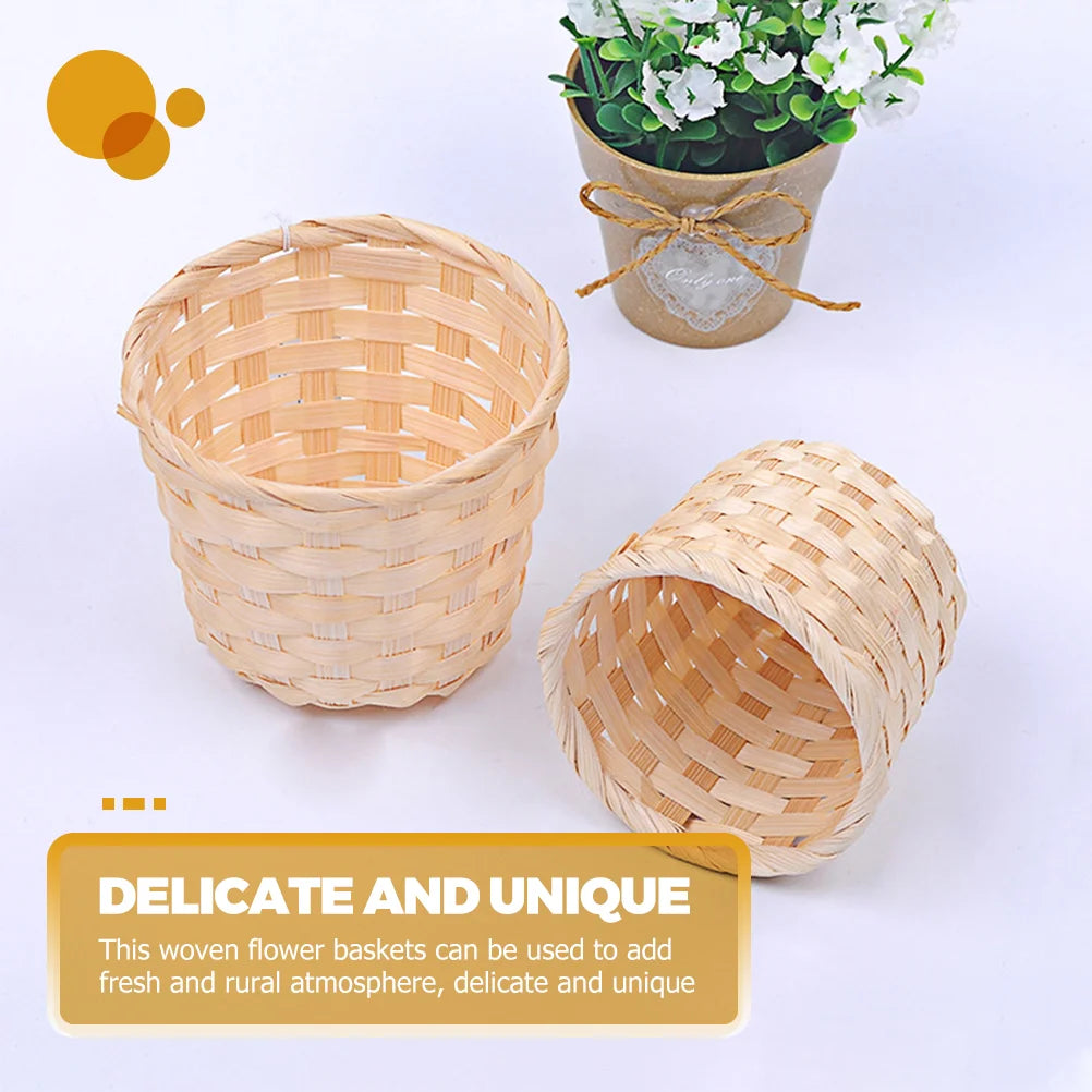 lot de 4 paniers de rangement en bambou tressé pour organisation - vue 8 sur 7
