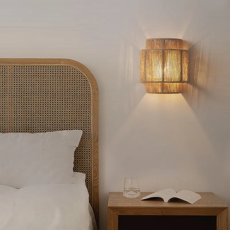 applique murale en corde de chanvre pour hôtel art déco créative