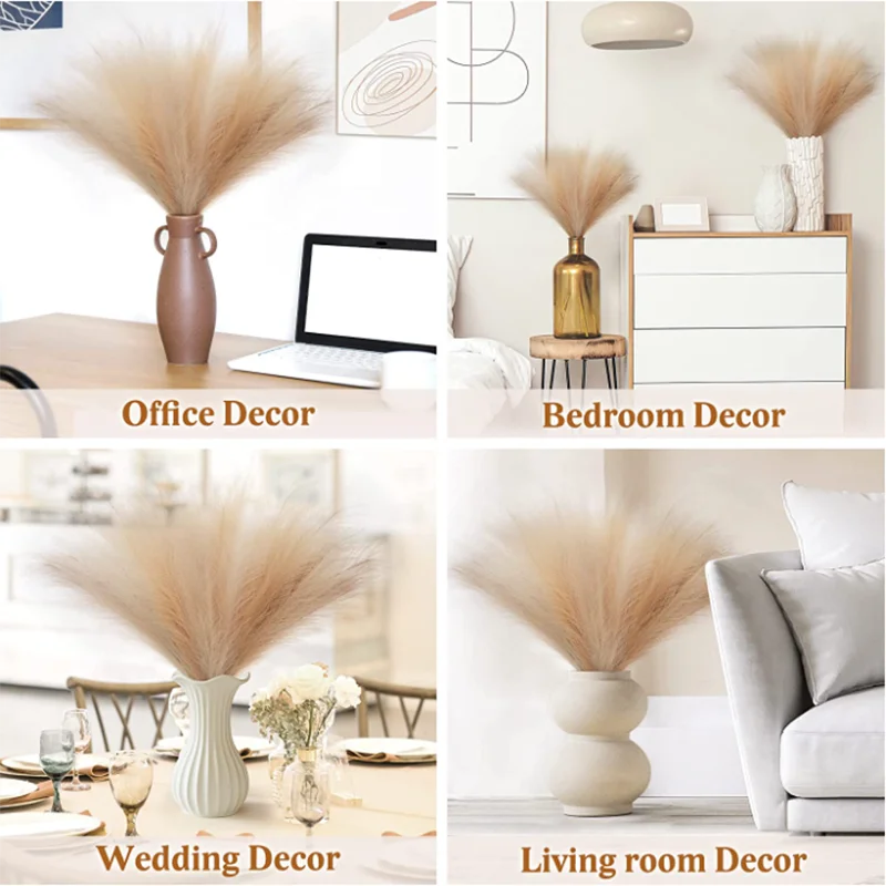 lot de 10 bouquets dherbe de pampa artificielle pour décoration intérieure - vue 5 sur 17