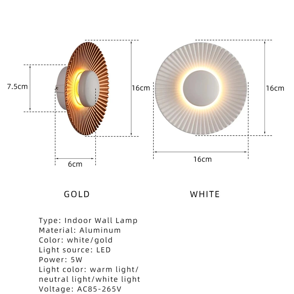 applique murale led moderne en forme de disque pour décoration intérieure - vue 4 sur 10