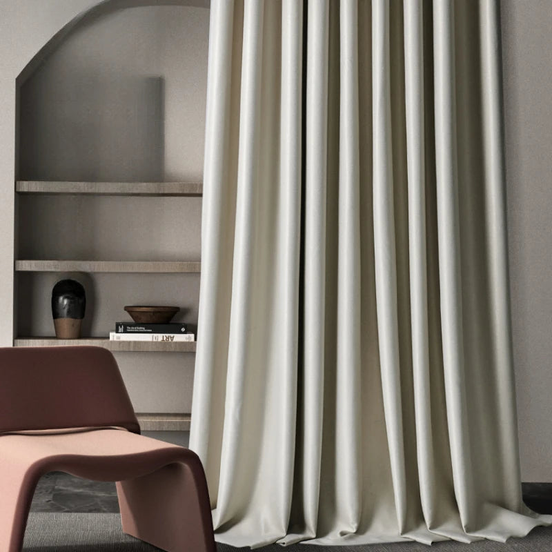 Rideau occultant plissé style classique isolation thermique salon