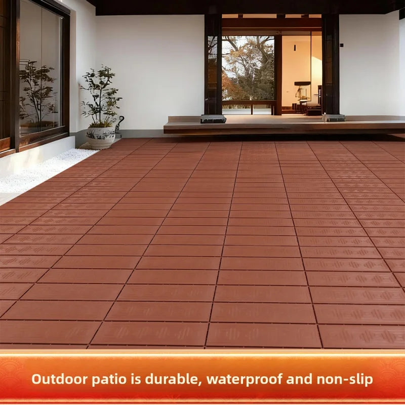 Dalles terrasse clipsables bois composite antidérapantes 11 pièces