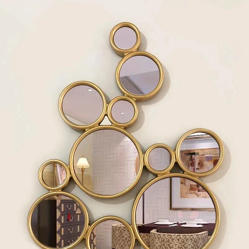 décoration murale en résine en forme de soleil avec miroir suspendu - vue 5 sur 7