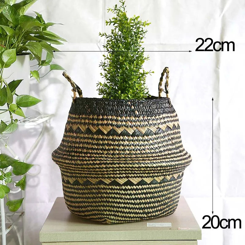 panier de rangement pliable en osier pour jouets et linge - vue 12 sur 13