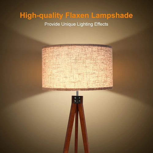 lampadaire kd en bois massif américain simple avec support de sol led