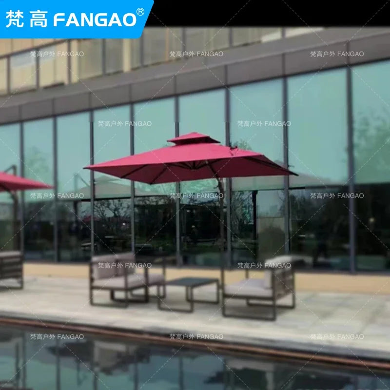 canapé extérieur nordique en acier inoxydable et aluminium