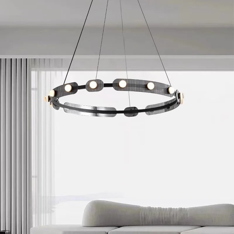 lustre moderne led suspendu pour éclairage intérieur décoratif - vue 2 sur 12