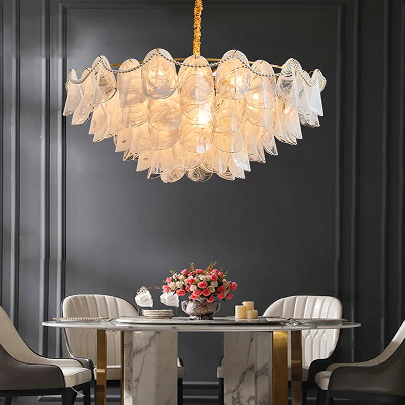 lustre suspendu en verre design nuage créatif moderne