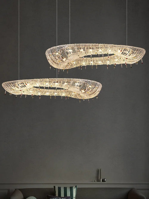 suspension luxe cristal bateau éclairage design moderne décoratif