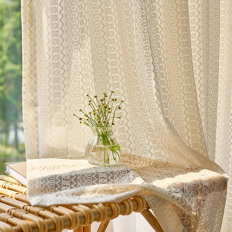 Voilage dentelle style classique léger pour salon chambre - vue 9 sur 12