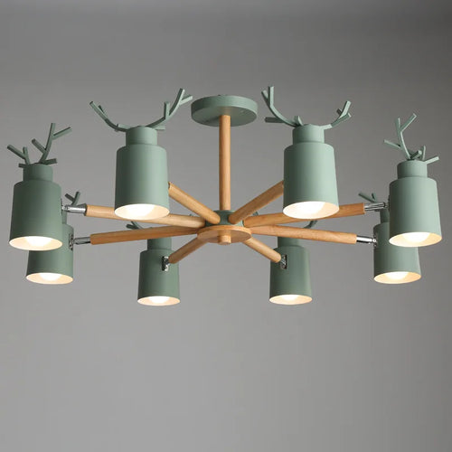 Lustre en rondins scandinave salon chambre plafond suspension luminaires cuisine plafond éclairage cerf design e27 lumière