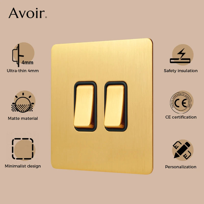 Variateur en acier doré brossé bords arrondis