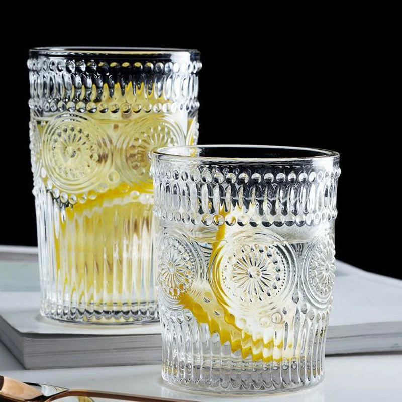 Verres relief tournesol style retro pour boissons froides - vue 2 sur 7
