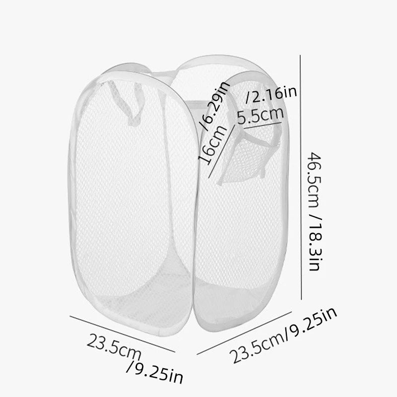 panier à linge pliable sac de rangement en filet polyvalent - vue 9 sur 8