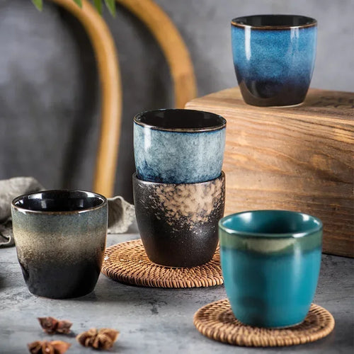 Tasse à thé japonaise en grès style minimaliste