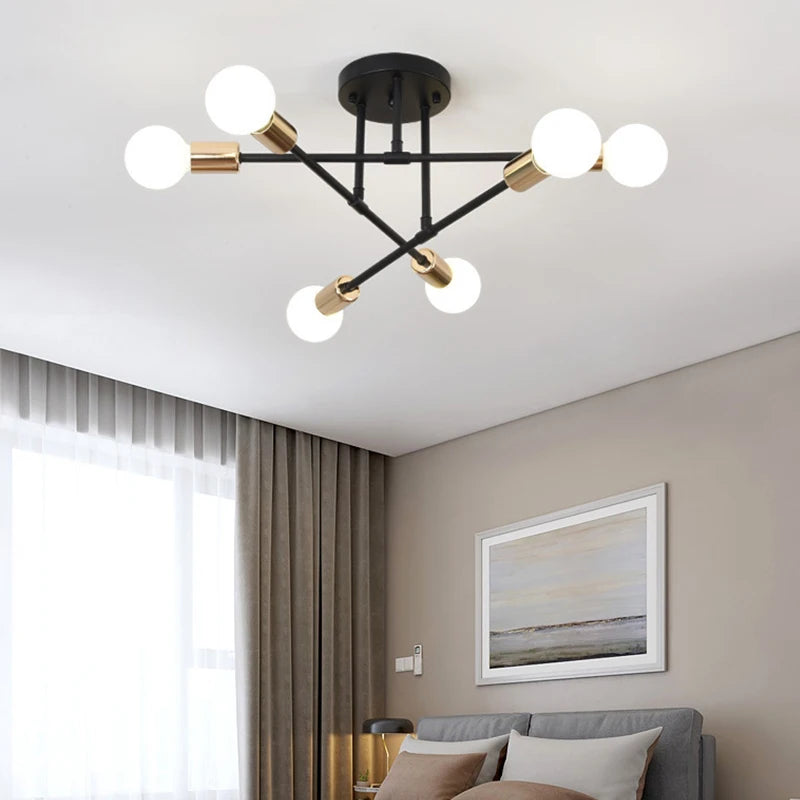 luxe rétro led lustre suspendu