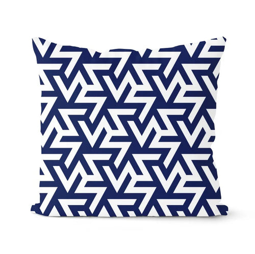 coussin bleu marine géométrique pour canapé moderne