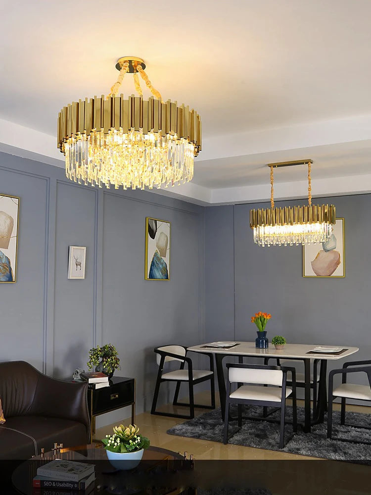 plafonnier moderne en cristal ovale à plusieurs couches - vue 11 sur 33