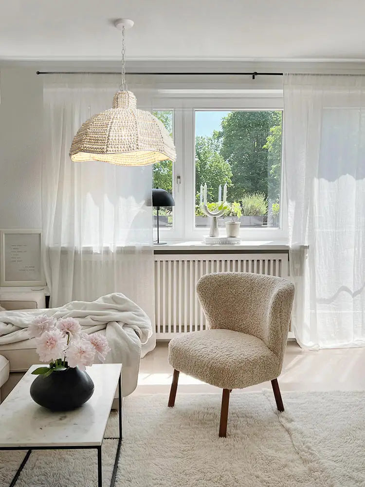 lustre à led vintage en bois pour décoration intérieure