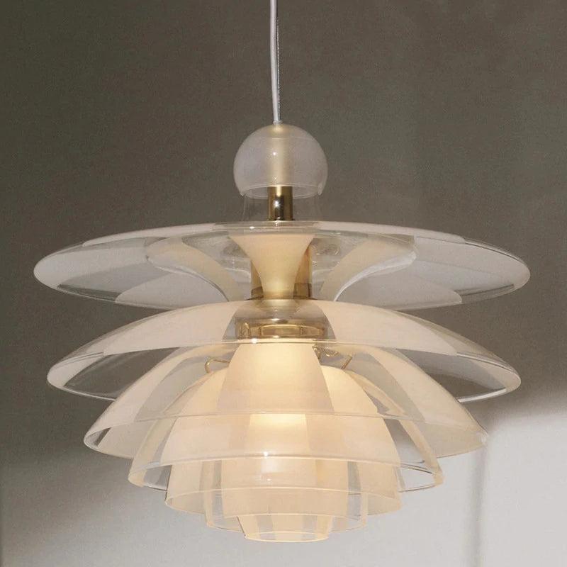 lustre en acrylique/verre moderne led en forme de pomme de pin