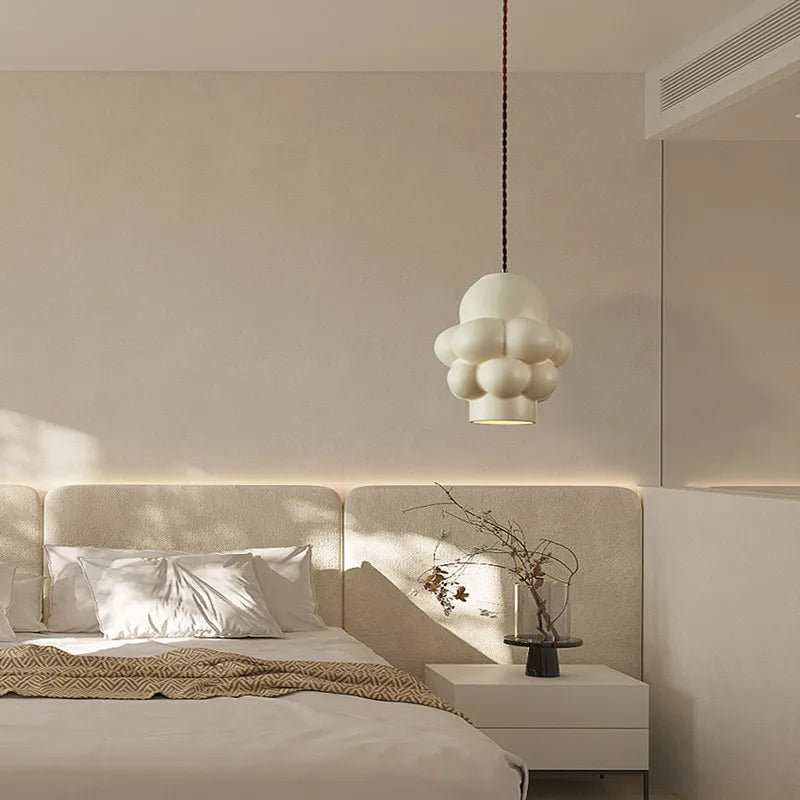 Français Crémeux Vent Salle À Manger LED Lustre Nordique Wabi Sabi Table À Manger Bar Chambre Vestiaire Suspension Lumière Décor À La Maison Lampes - vue 7 sur 10