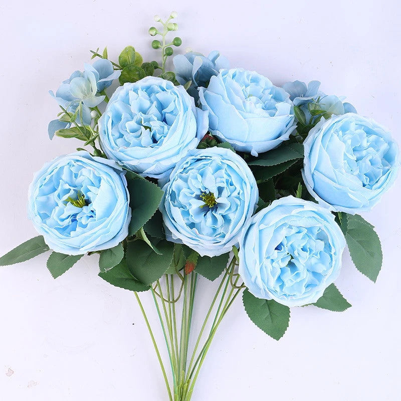 bouquet de roses artificielles en soie pour décoration intérieure - vue 14 sur 16
