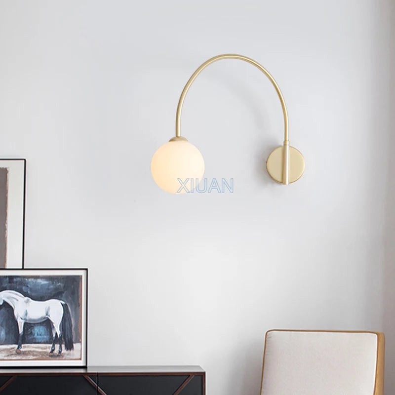 applique murale à bras pivotant en verre décoratif pour intérieur élégant - vue 4 sur 8