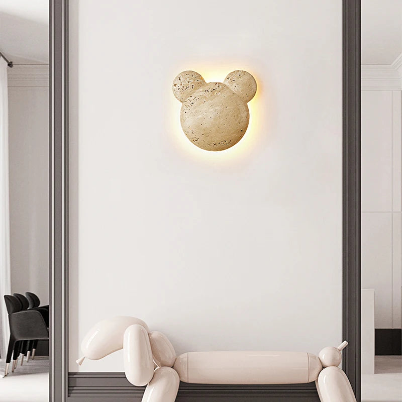 Applique murale ours créative de Style crème moderne