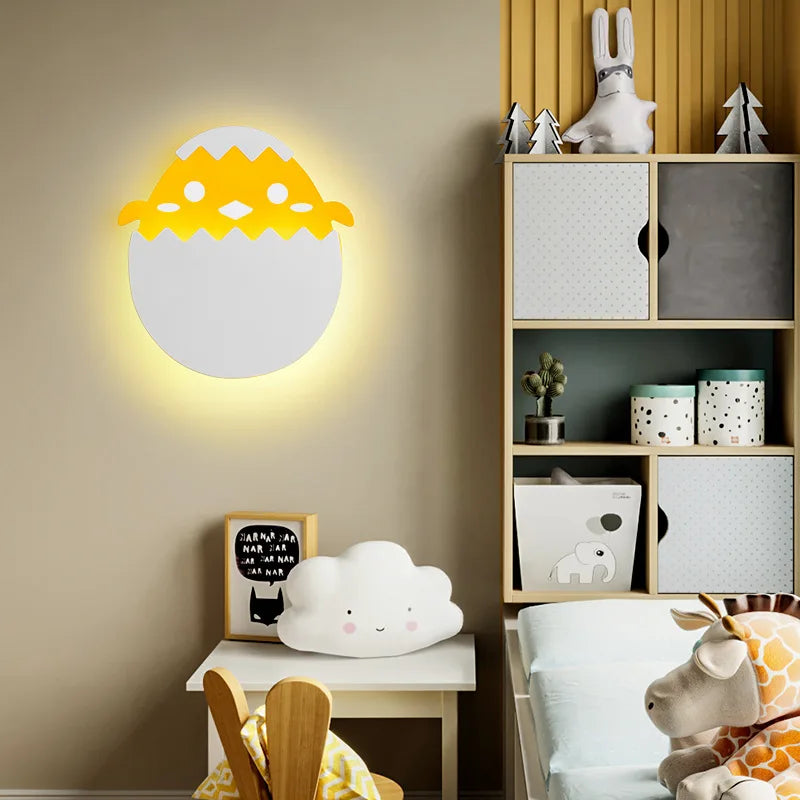té mignon enfants applique LED dinosaure forme d'oeuf dessin animé chambre chevet applique murale pour fille garçon bébé chambre de bébé