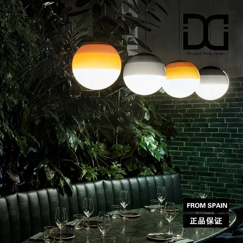 lustre suspension led moderne en verre dégradé pour intérieur