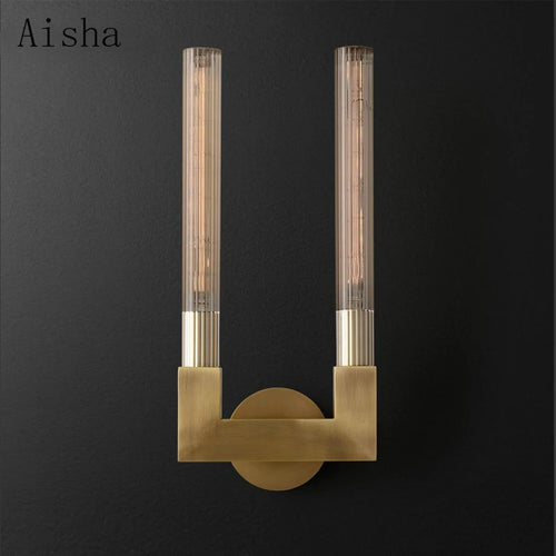 applique murale rétro en verre transparent pour décoration intérieure