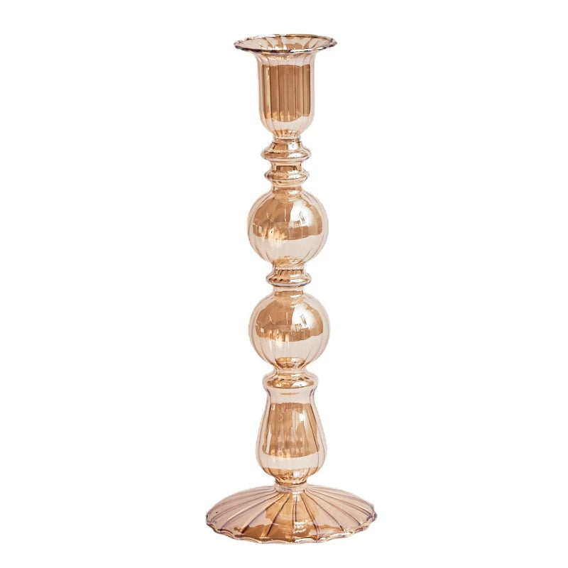 bougeoirs rétro coniques en verre pour décoration élégante - vue 25 sur 32