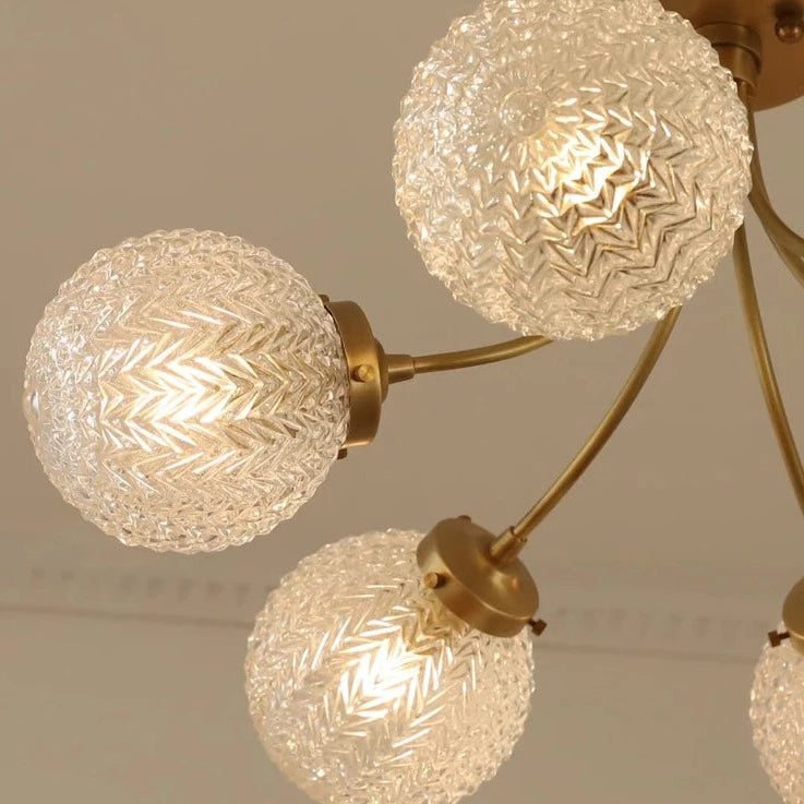 Plafonnier doré style américain de luxe avec boules - vue 5 sur 6