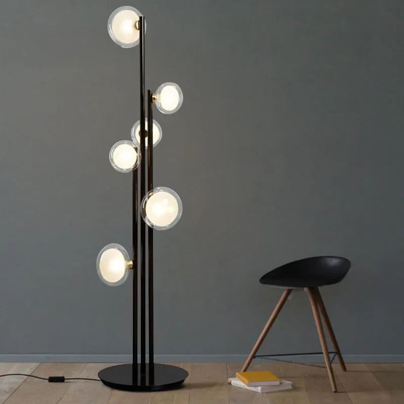 lampadaire vintage en verre pour décoration nordique minimaliste