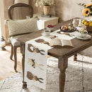 Chemin de table lin motifs lapin coeur paques