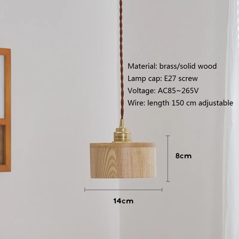 suspension LED en bois au design nordique moderne