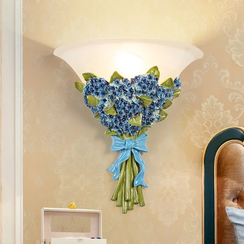 Applique murale LED en résine avec Rose romantique et moderne - vue 5 sur 11