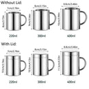 Mug inox double paroi avec anse incassable