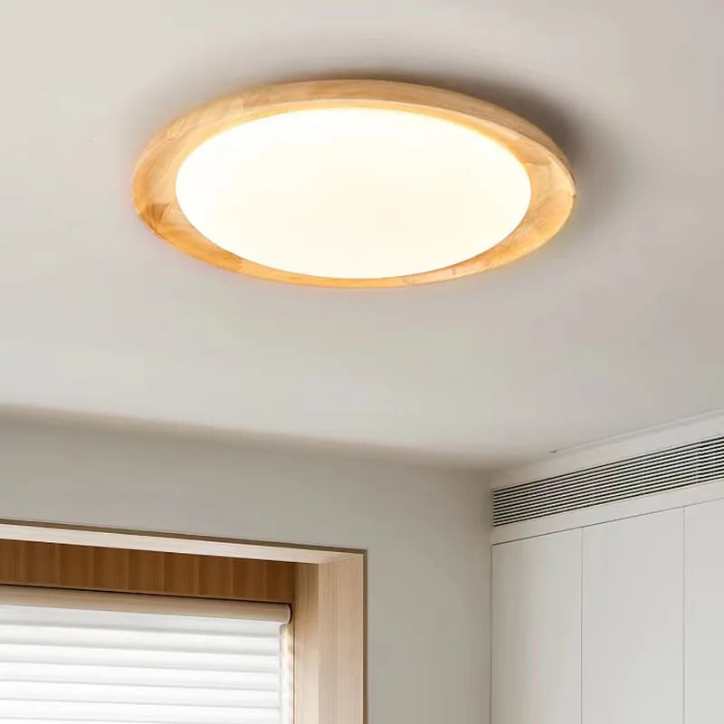 plafonnier wabi-sabi spectre complet led en bois massif rondin - vue 5 sur 10