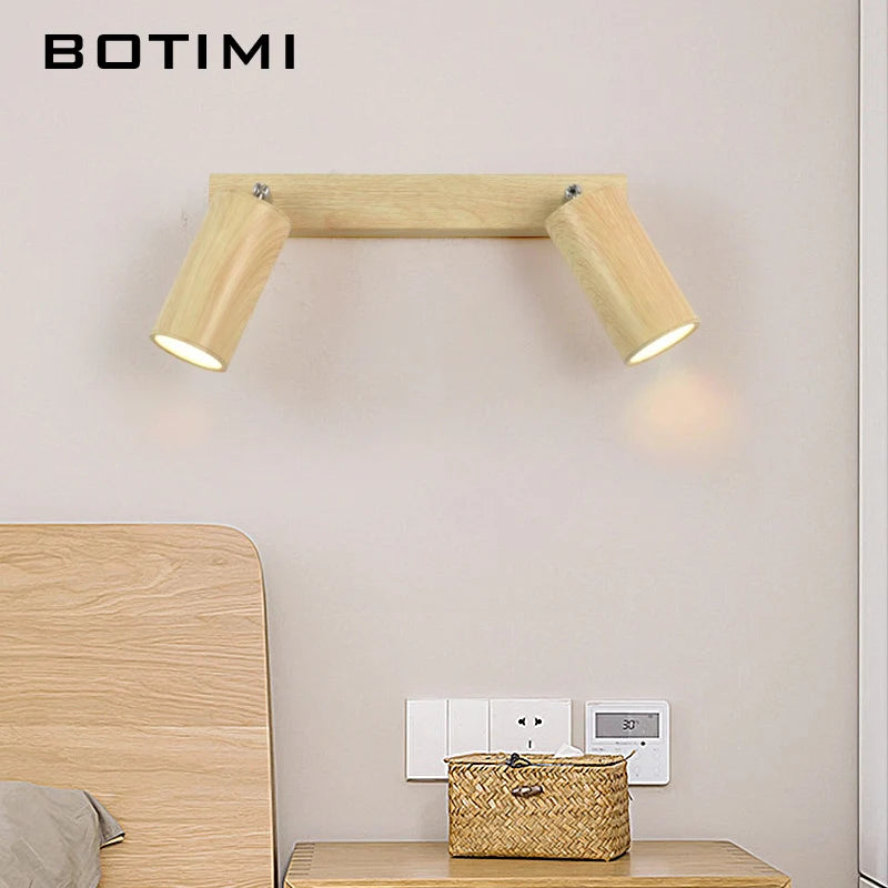 botimi applique murale fer interrupteur bouton-poussoir imitation bois nordique - vue 6 sur 13