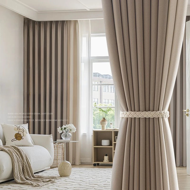 Rideau occultant style nordique pour salon chambre épais - vue 4 sur 16