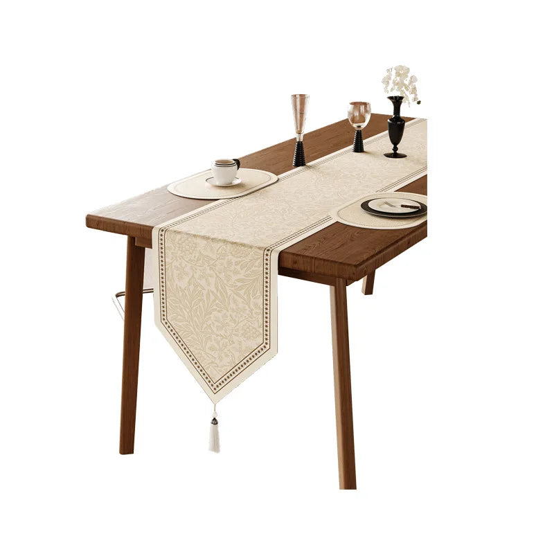Chemin de table floral vintage style campagne lin - vue 4 sur 4