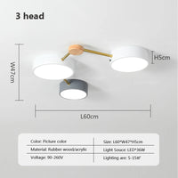 Plafonnier LED en bois au design nordique moderne